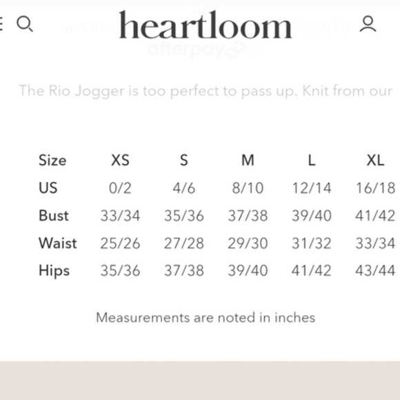 NWT HEARTLOOM Knit Joggers Latte Rio Joggers Large Knit Pants - Picture 5 of 6